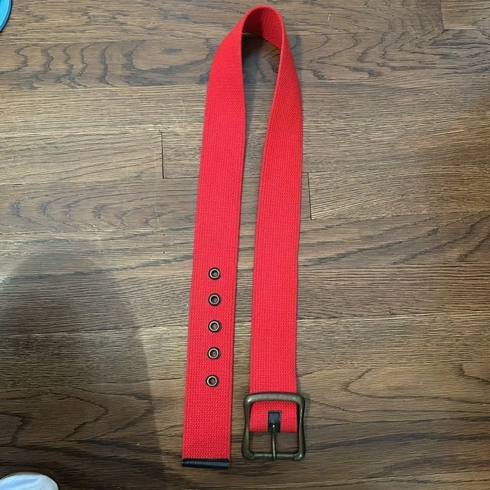 Vintage 80s Esprit wide red‎ canvas belt
